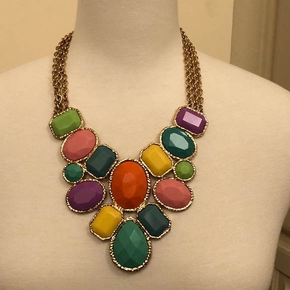 Multi-Colored Statement Necklace - Picture 1 of 6
